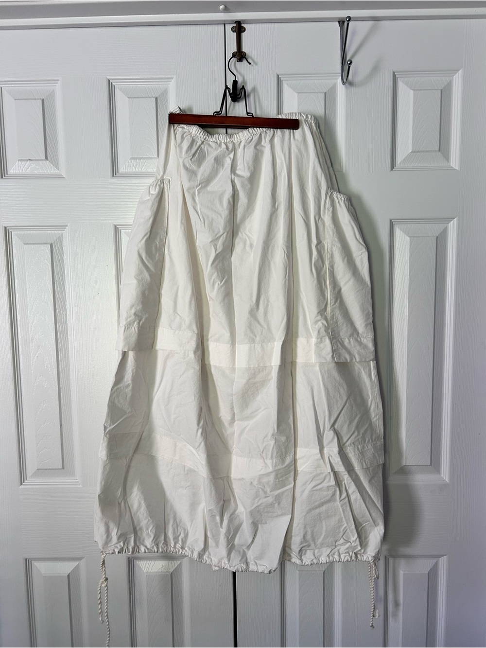 Free People Maxi Skirt Cotton Button Up Ivory Women Small Pockets New - Picture 8 of 13